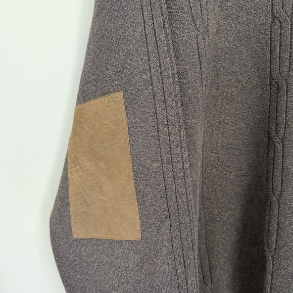 Alex Cannon 1/4 Zip Sweater Size XL Classic Look with Elbow Patches Brown - Picture 3 of 12